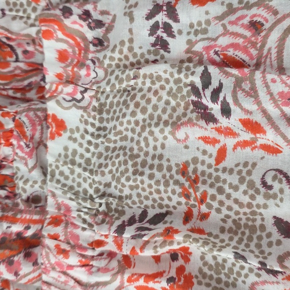 Cara Cara Paisley Print  Midi Skirt Beige/red Size S Small - Picture 11 of 12